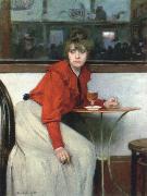 Ramon Casas chica in a bar Sweden oil painting artist